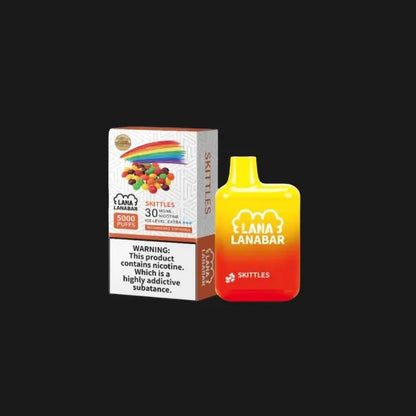 SGVape-Lana-Bar-5000-Puffs,-Skittles-flavor-on-a-black-background-LANA
